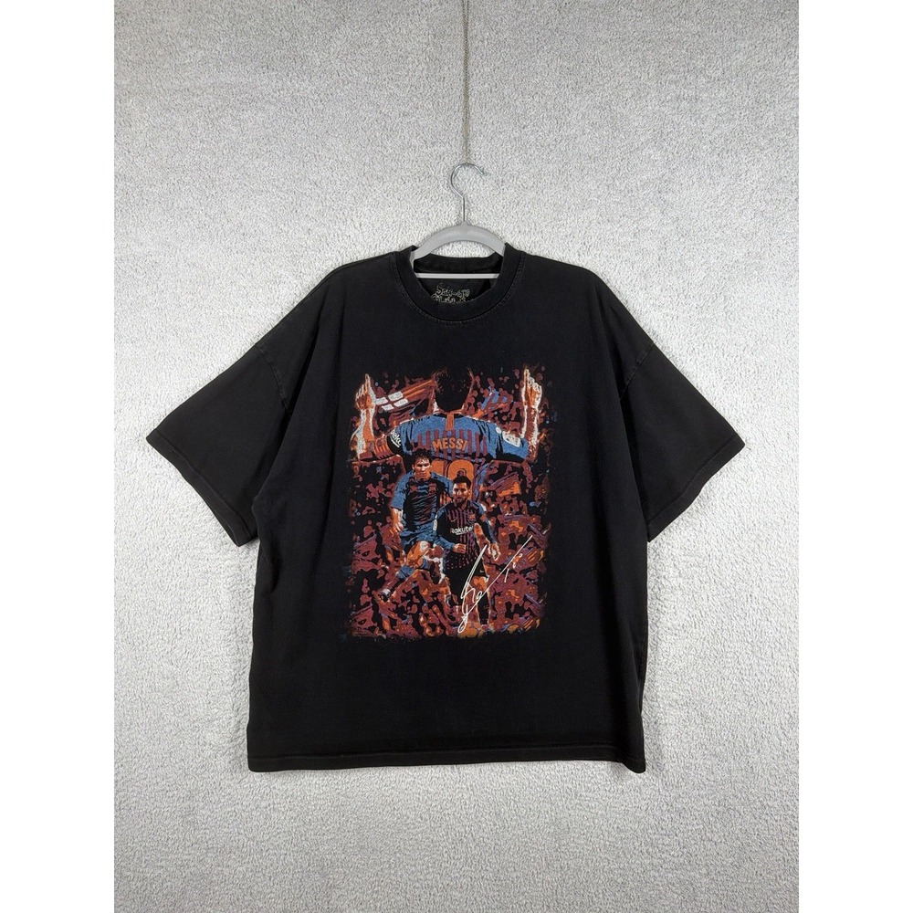 Barcelona Messi Ronaldinho Sergio Calabasas T Shirt Large Oversized Black